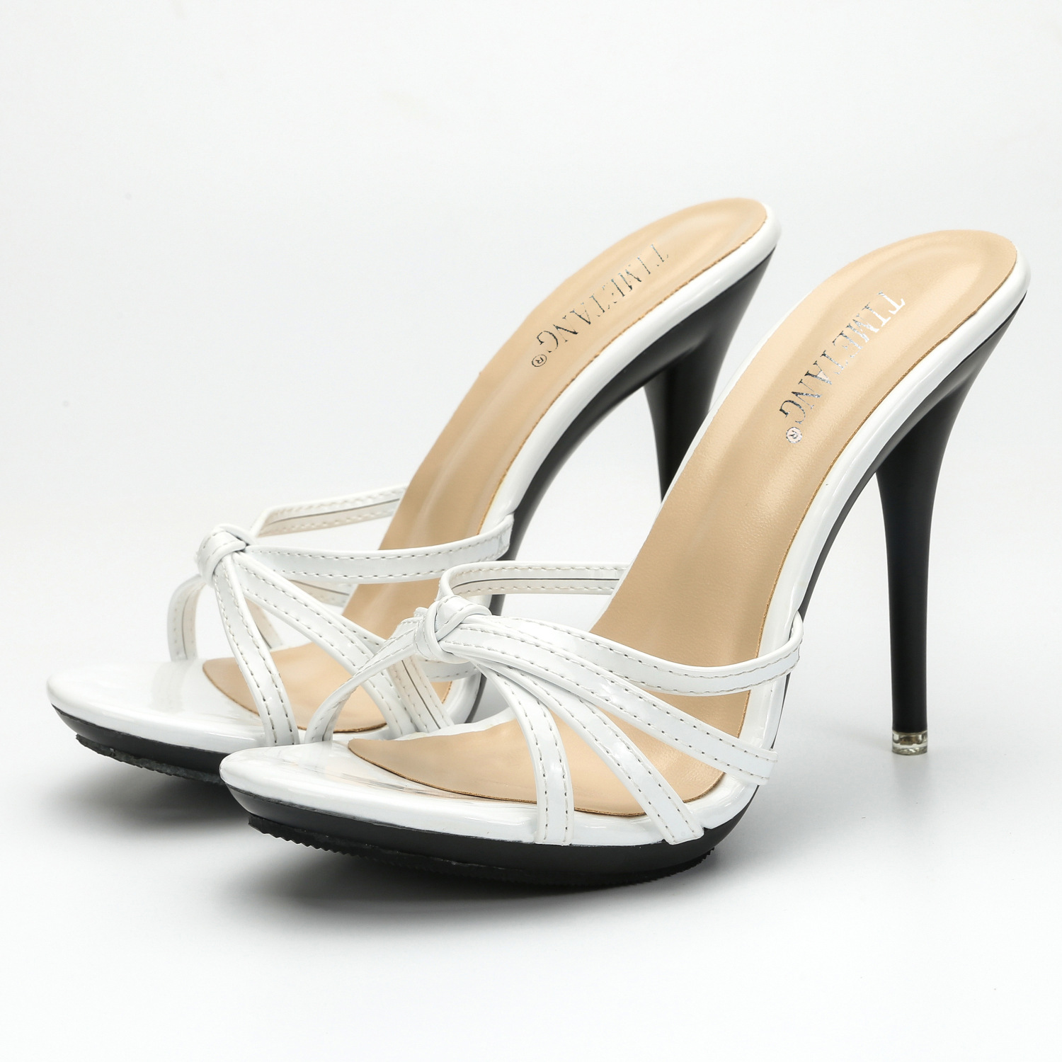 Small stiletto knot stiletto heel sandals with one heel women's sandals AliExpress Amazon one-piece delivery