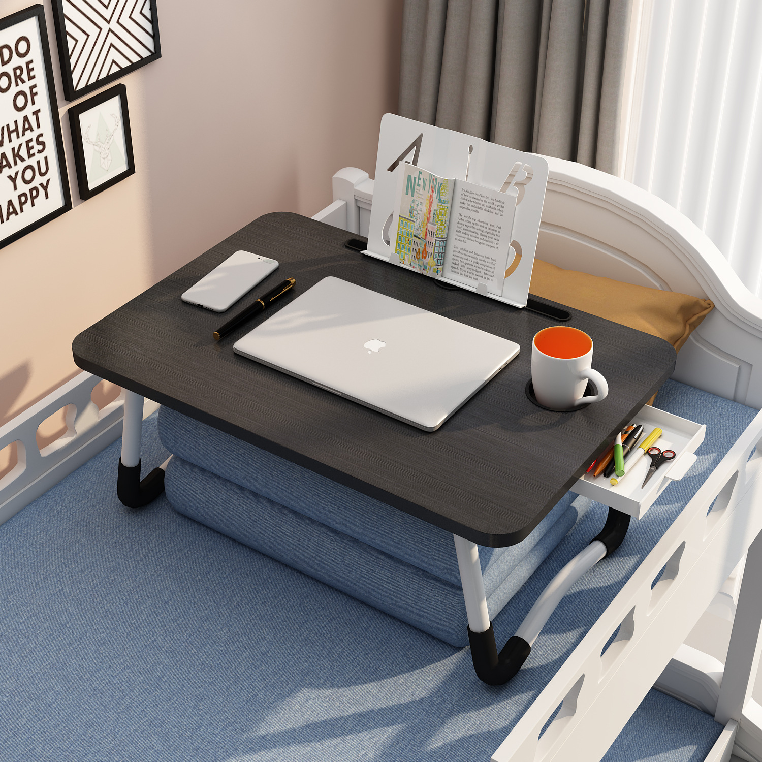 Bed Table Foldable Extra Large Simple Computer Desk Student Study Dormitory Multi-functional Small Table Bedroom Dining Table