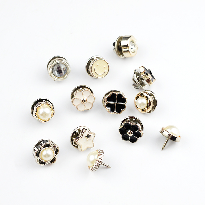 Anti-glare button hidden button detachable nail-Free button seam-free button pearl button shirt decorative brooch buckle wholesale