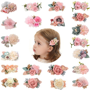 Amazon explosions three sets of pink simulation hair flower hair accessories Princess Joker fresh natural cute hair clip