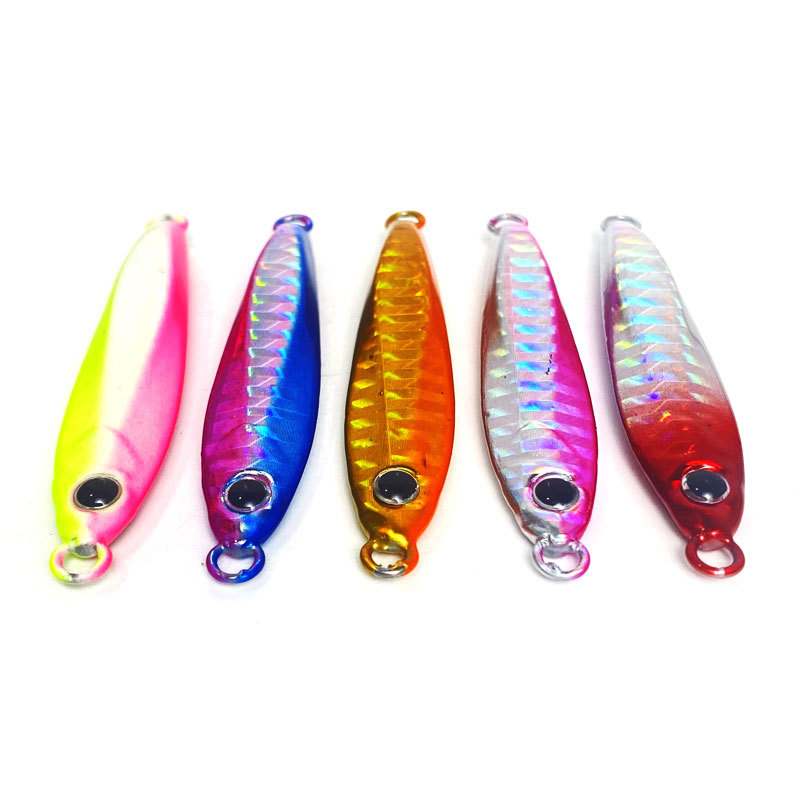 遠投五色レーザー鉄板鉄10g-60g板鉛魚路亜餌単フック血溝フック屋外釣り餌