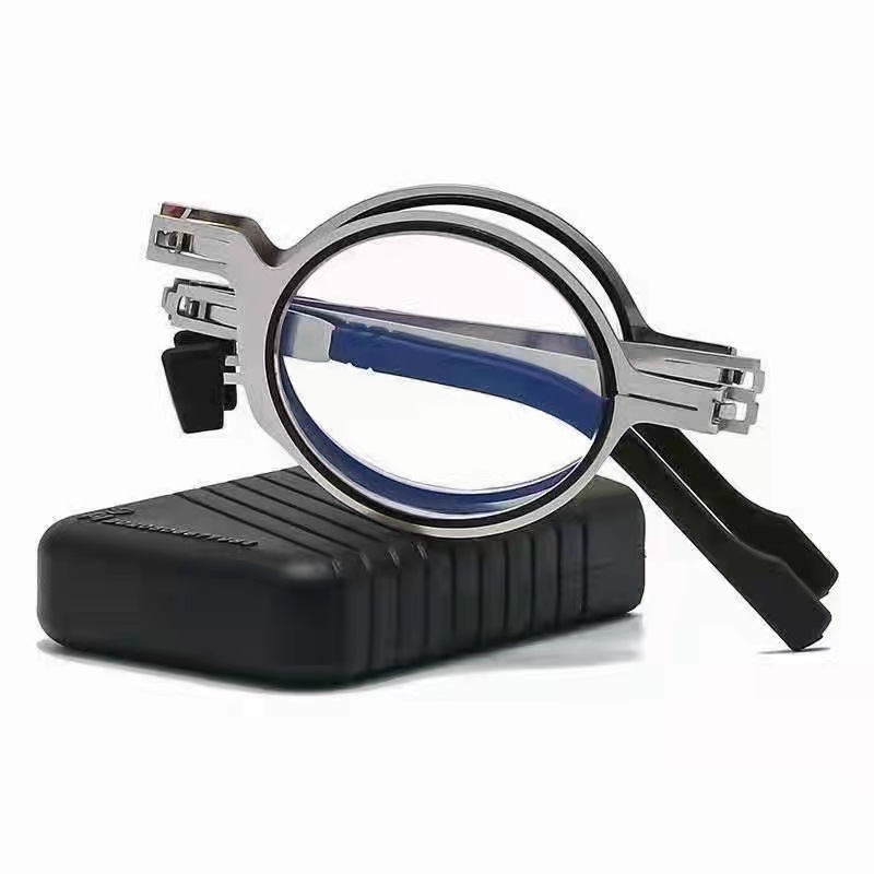 110 Folding Presbyopia Glasses Men's Ultra-light Screwless High-definition Non-fatigue Anti-blue Light Presbyopia Glasses Portable Belt