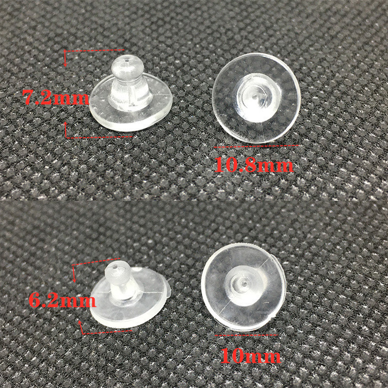 Korean Disc Silicone Transparent Earring Plug Plastic Frisbee Earring Plug diy Earring Accessories Anti-allergy Large Ear Plug