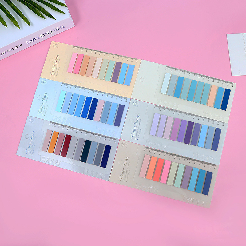 New Morandi color index stickers creative N times stickers PET notes ins Wind color transparent Post-it notes wholesale