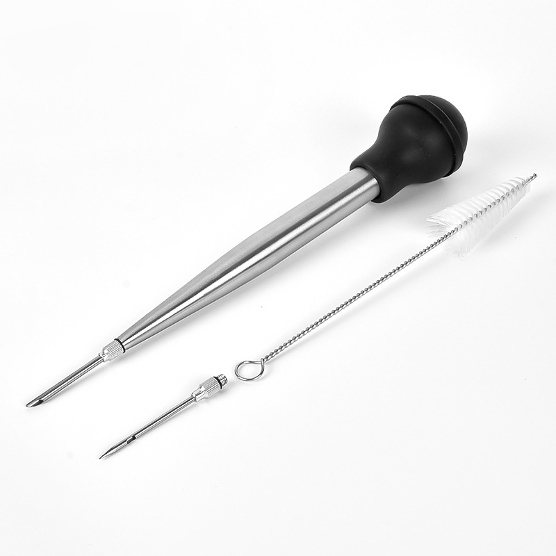 silicone-turkey-baster-304-stainless-steel-double-headed-cleaning-brush-set-seasoning-injector-turkey-needle