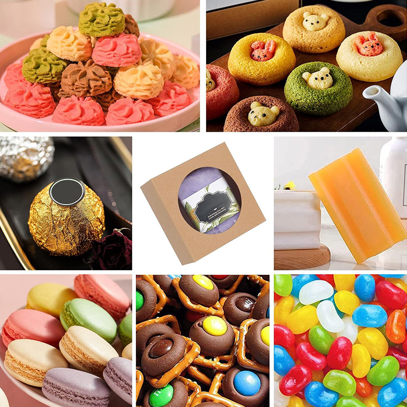 Cross-border handmade soap carton round window Kraft paper packing box black and white card sticker PVC candy biscuit box