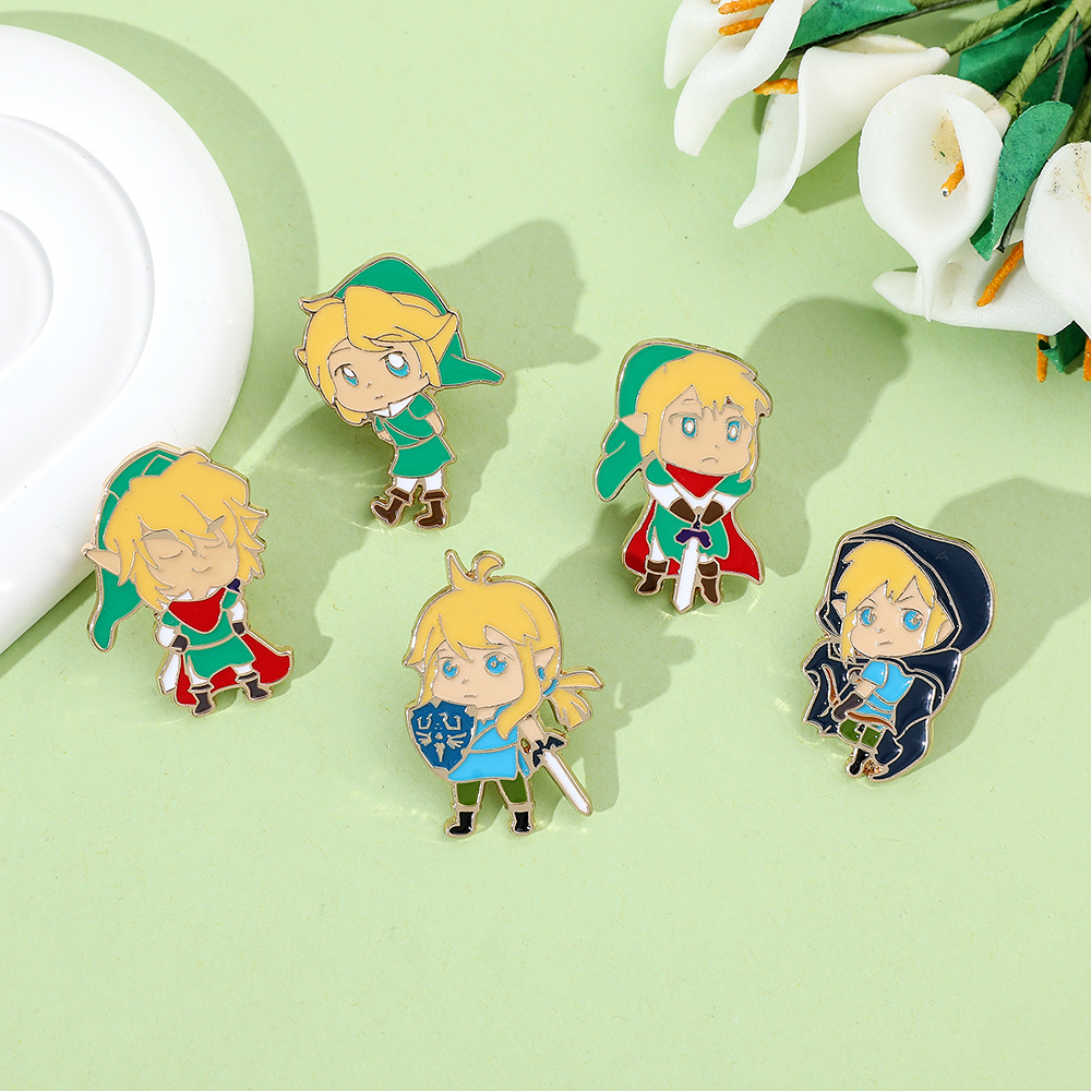 Cross-border Hot Sale The Legend of Zelda Wilderness Interest Metal Badge Zelda Brooch Link Kingdom Tears Shield