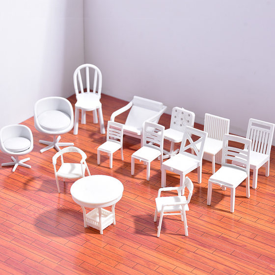 Building sand table model handmade materials interior furniture decorative ornaments modern European seat chair stool