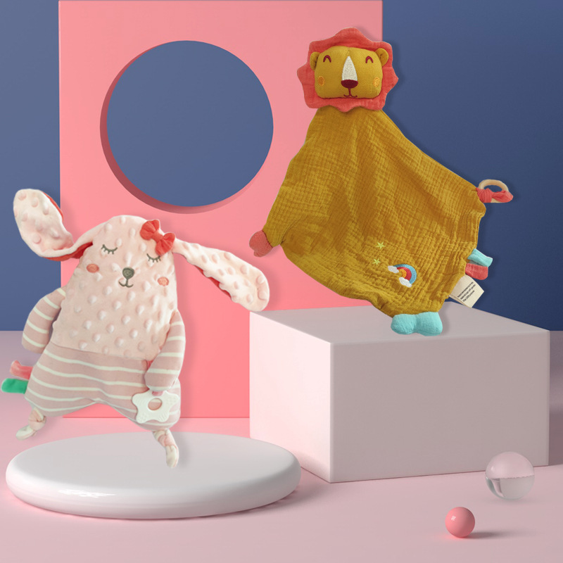 Baby early education puzzle anting towel bean label can be imported bite baby soothing sleeping doll manufacturers direct supply