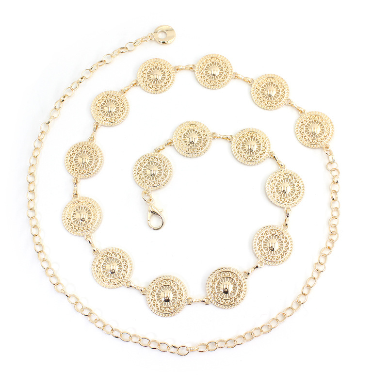 Spring and summer hook adjustable waist chain women's European and American fashion metal string with dress sweater decorative waist chain