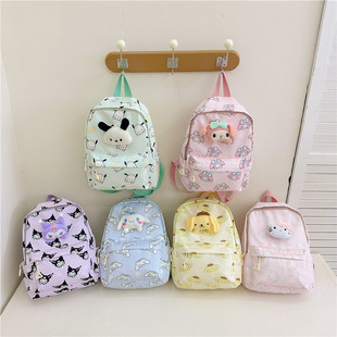2024 Summer New Children's Bag Cartoon Printed Oxford Cloth Backpack Cute Accessories Kindergarten Baby Bag