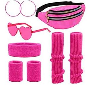 1980s Prom Party Costume Accessories Leg Cover Pocket Glasses cosplay Costume Accessories