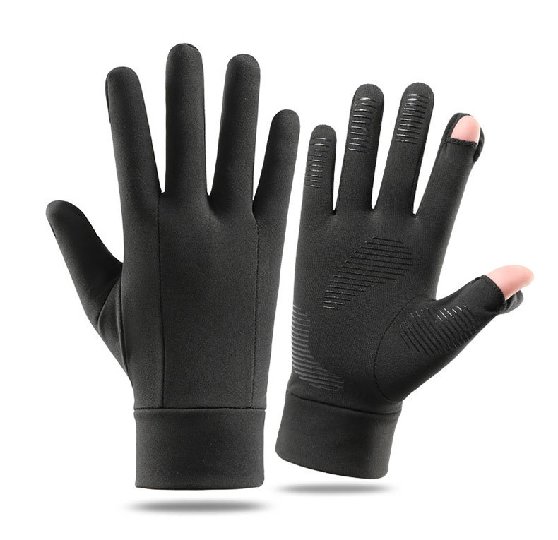 Outdoor thermal gloves men's Q9065 touch screen full finger windproof fleece-lined sports running mountaineering riding gloves cross-border_voghion.com