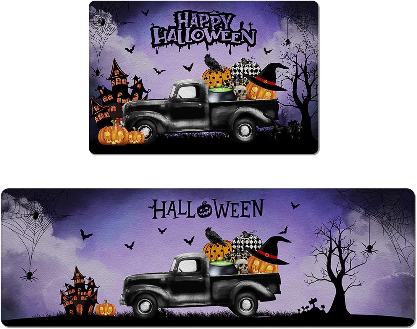 Set di tappetini antiscivolo per cucina e bagno, assorbenti e ad asciugatura rapida, per la porta d'ingresso, per Halloween e Natale_voghion.com