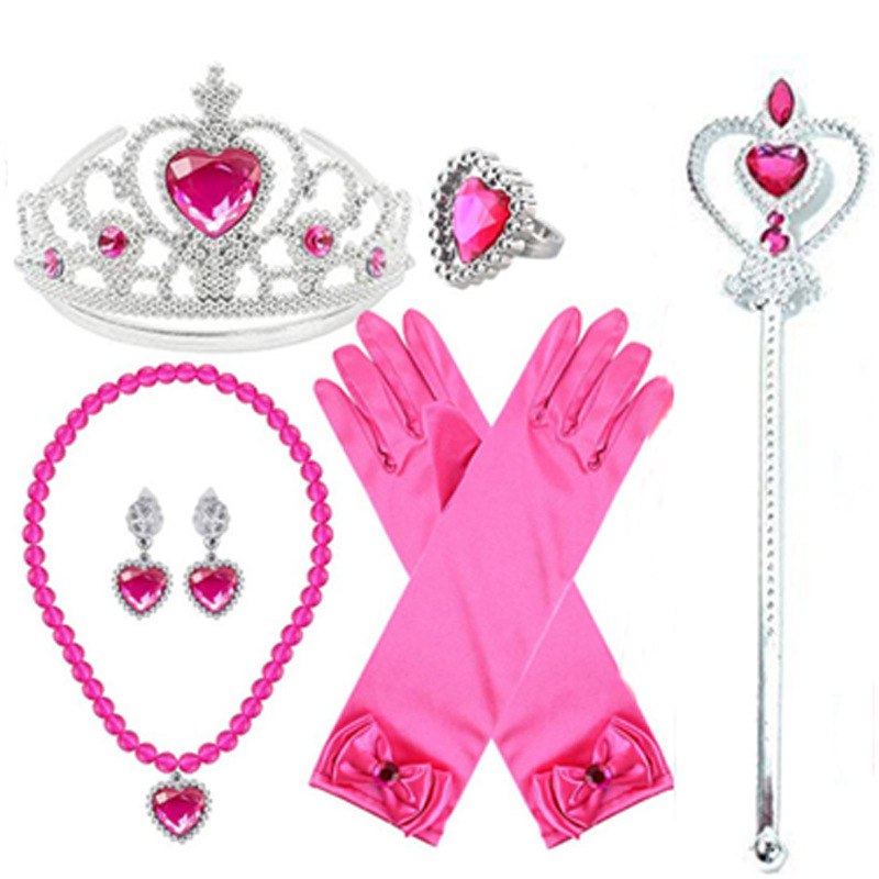Frozen Princess Elsa Dress Girls Accessories Crown Magic Wand Braid Gloves
