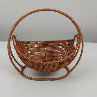 Cradle creative fruit basket storage dried fruit plate imitation Rattan woven basket household snack plate candy afternoon tea tray basket