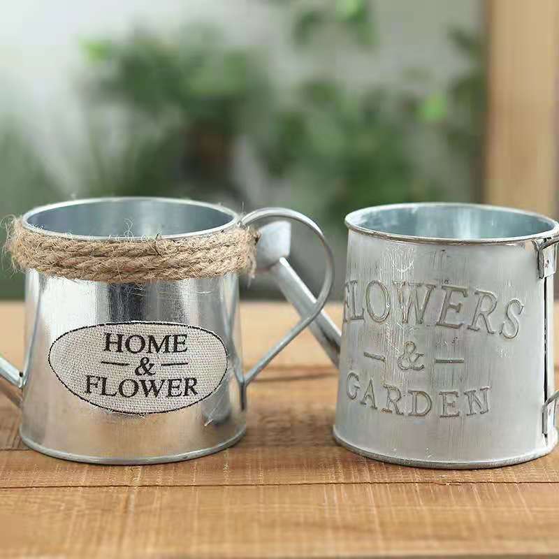 Vintage Old Wrought Iron Crafts Iron Flower Bucket Toy Bucket All-match Flower Bucket Home Decoration Ornaments
