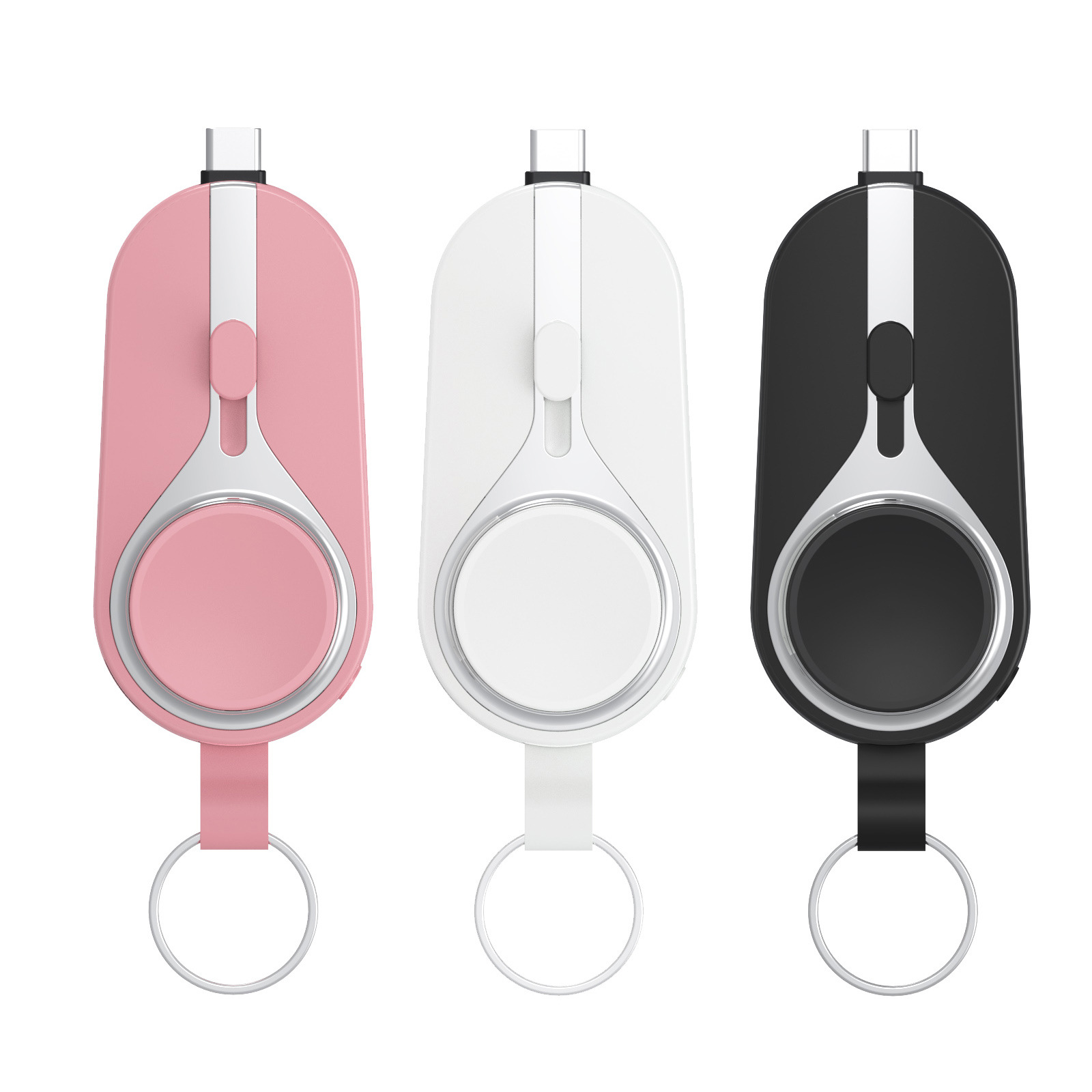 New keychain charging treasure ultra-thin mini portable emergency charging watch wireless charging two-in-one 2000 mA