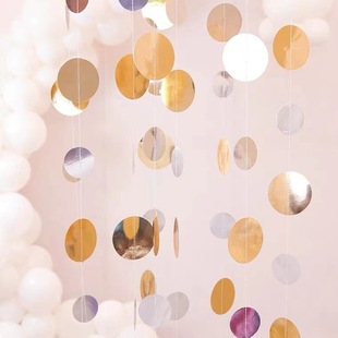 2m long gold onion mirror round Garland birthday party wedding Christmas Halloween window classroom bar decoration