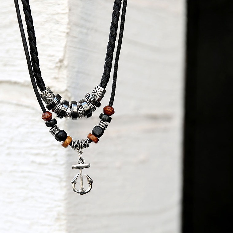 Anchor necklace men's student retro hipster pendant clavicle chain style couple jewelry gift