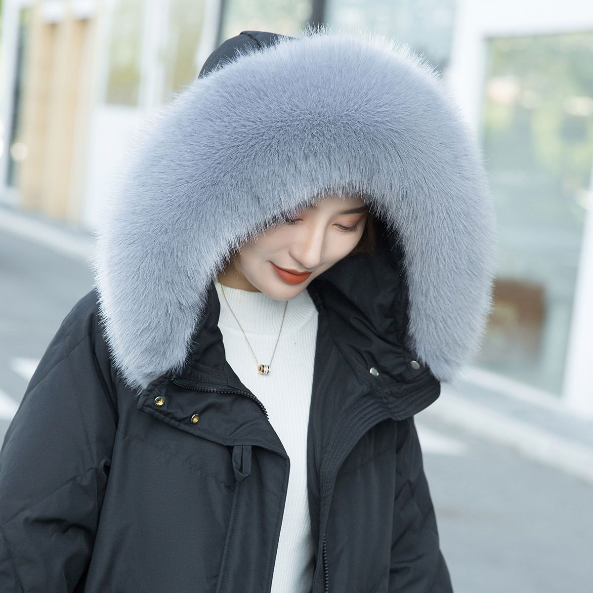 Fox fur collar imitation fur collar artificial fur collar fake fur collar down jacket fur collar garment accessories simulation fur collar