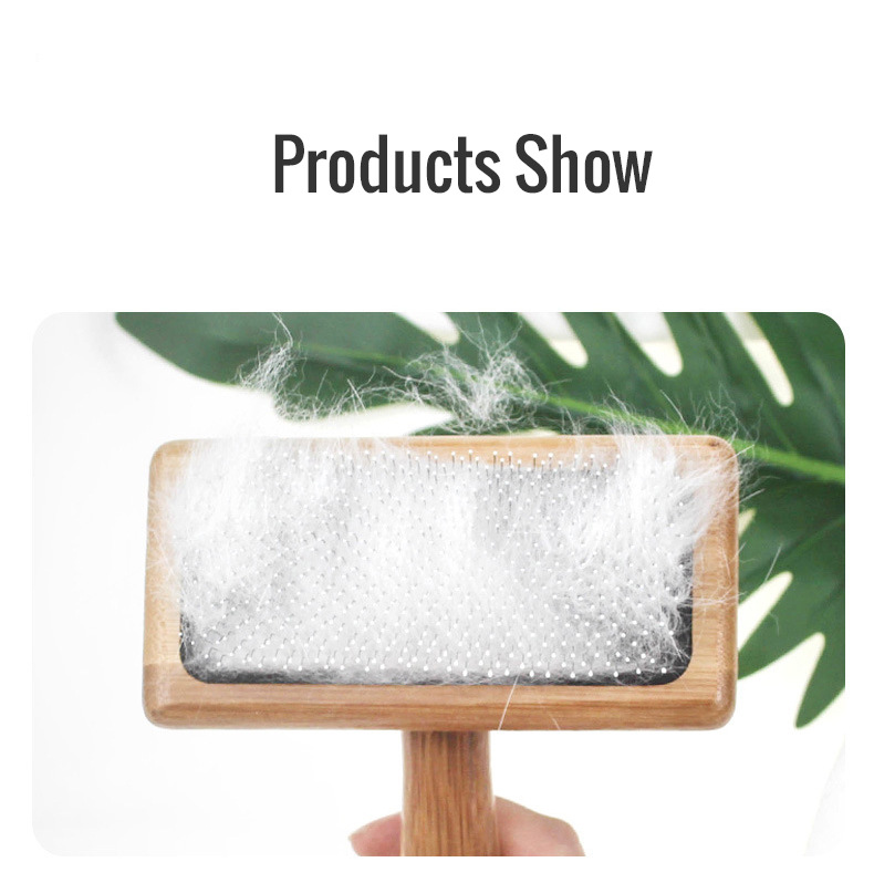 Bamboo wood air cushion needle comb long hair cat dog open knot comb pet beauty imitation fur brush