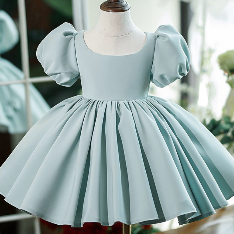 女童一周歲禮服女寶寶生日抓周服兒童主持人公主裙花童婚禮蓬蓬裙