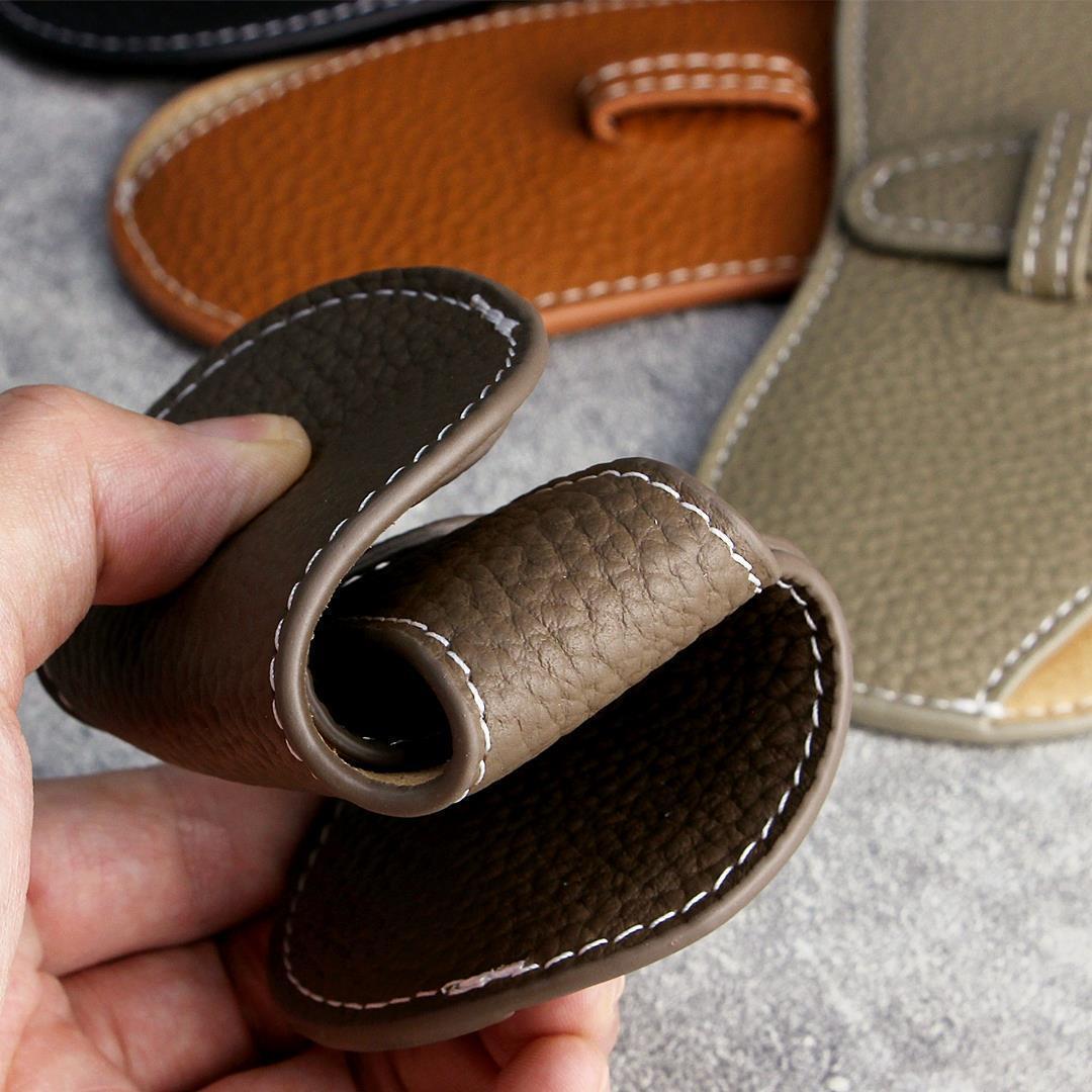 ins glasses case portable myopia glasses bag sunglasses bag genuine leather textured glasses storage bag simple protection