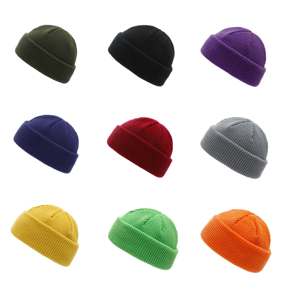 Autumn and Winter new Korean style melon hat men's and women's hip hop knitted warm wool hat student fashion flanging Yupi cold hat