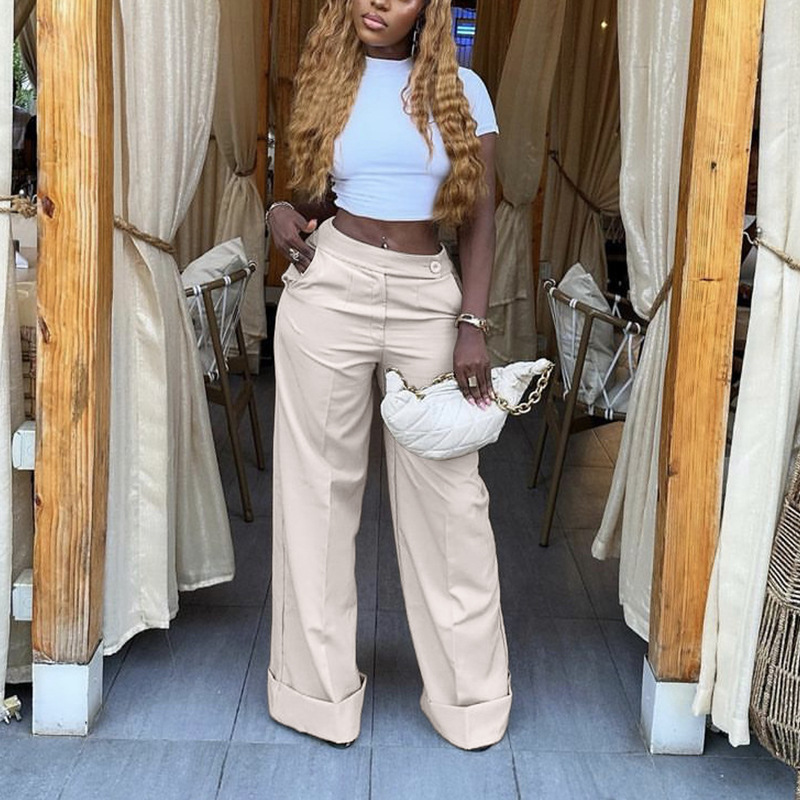 European and American autumn new casual pants women cross-border trade casual wide leg fashion temperament pants women Amazon wholesale