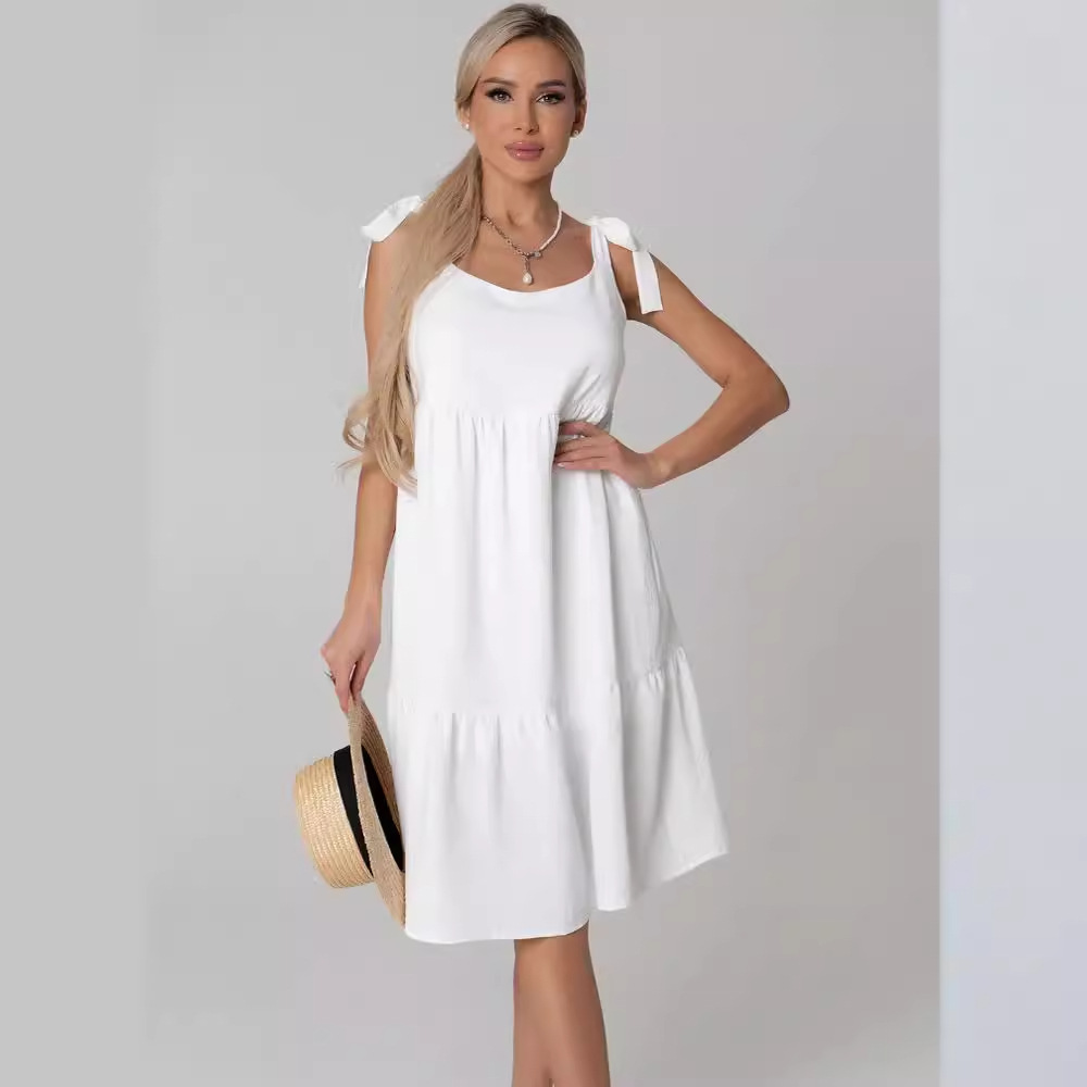 2024 New Cross-border Wish Amazon AliExpress Explosions Women's Sleeveless U-collar Stitching Long Dress