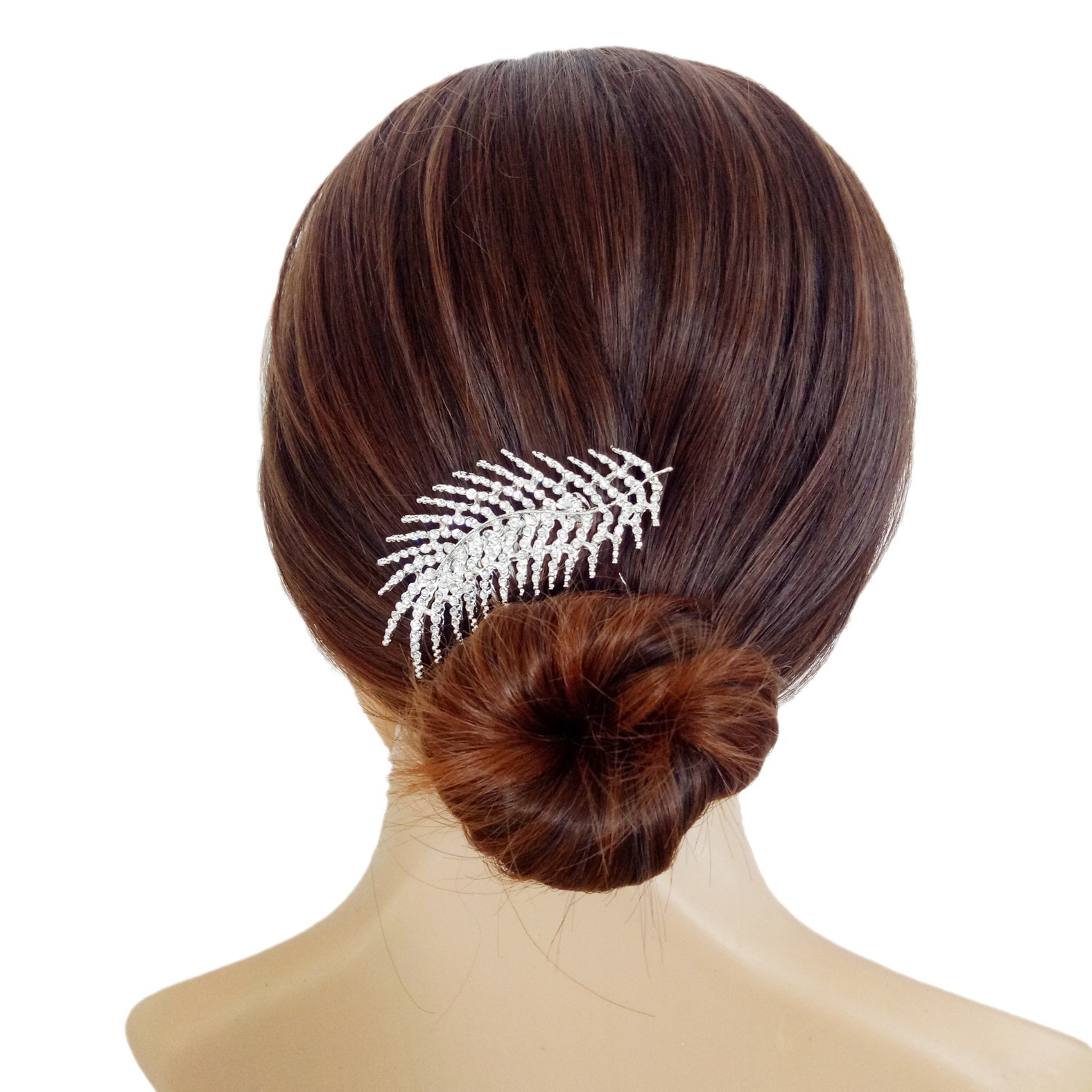 New Rose Gold Leaf Rhinestone Hair Comb Feather Bridal Headwear Gold Crystal Hair Comb Crystal Hair Comb Headwear