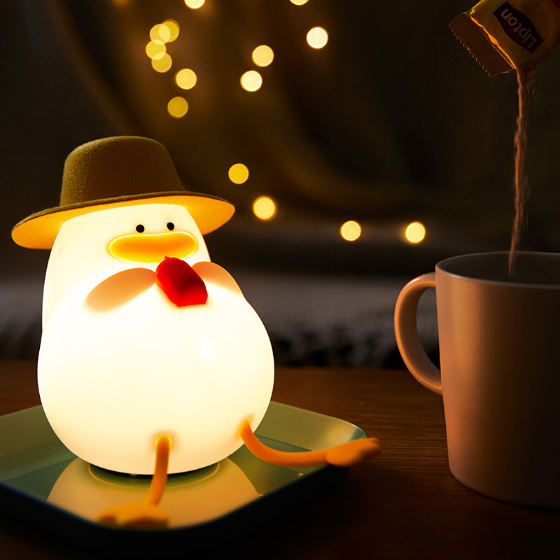 Happy Duck силиконовый светильник тусклая утка ночник USB зарядка спальня прикроватная детская мама и ребенок Кормление со спальным светильником
