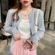 Cardigan knitted coat women's spring and autumn outer wear thin sweater spring 2024 new black long sleeve autumn and winter top