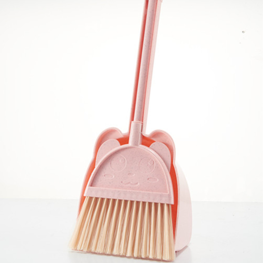 Children's Plastic Broom Mini Small Broom Dustpan Broom Soft Wool Broom Combination Broom Set Household