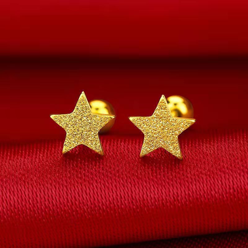 Korean style titanium steel lovely clover earrings exquisite electroplated stainless steel anti-lost All-match small elegant earrings