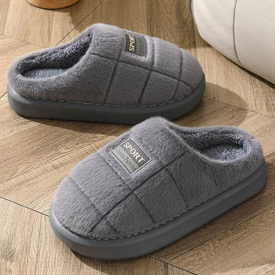 2023 new men's cotton slippers winter home woolen slippers color matching thick bottom warm cotton slippers men in stock wholesale