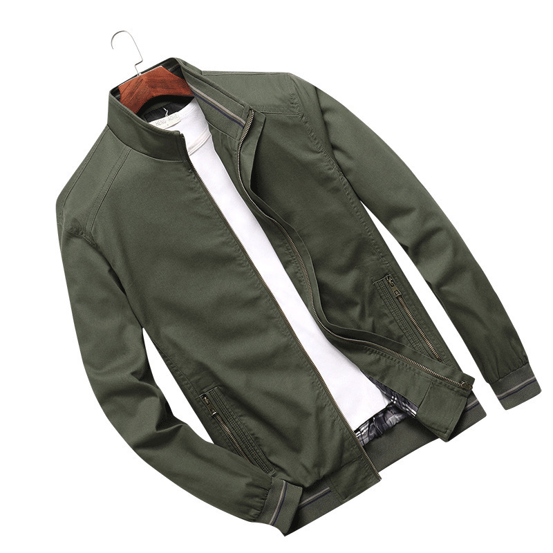 Cross-border Foreign Trade Spring and Autumn Men's Casual Cotton Jacket Loose Large Size Washed Men's Sports Jacket Men's Jacket Trendy