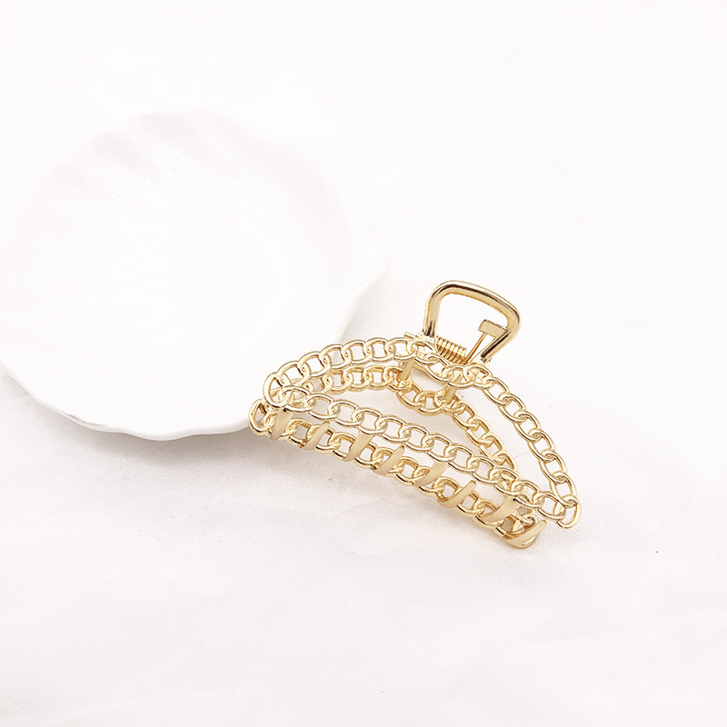 Metal Mesh Red Hairpin Hair Accessories Elegant Elegant Simple Hair Grab Back Head Clip Women's High Ponytail Clip Shark Clip_voghion.com