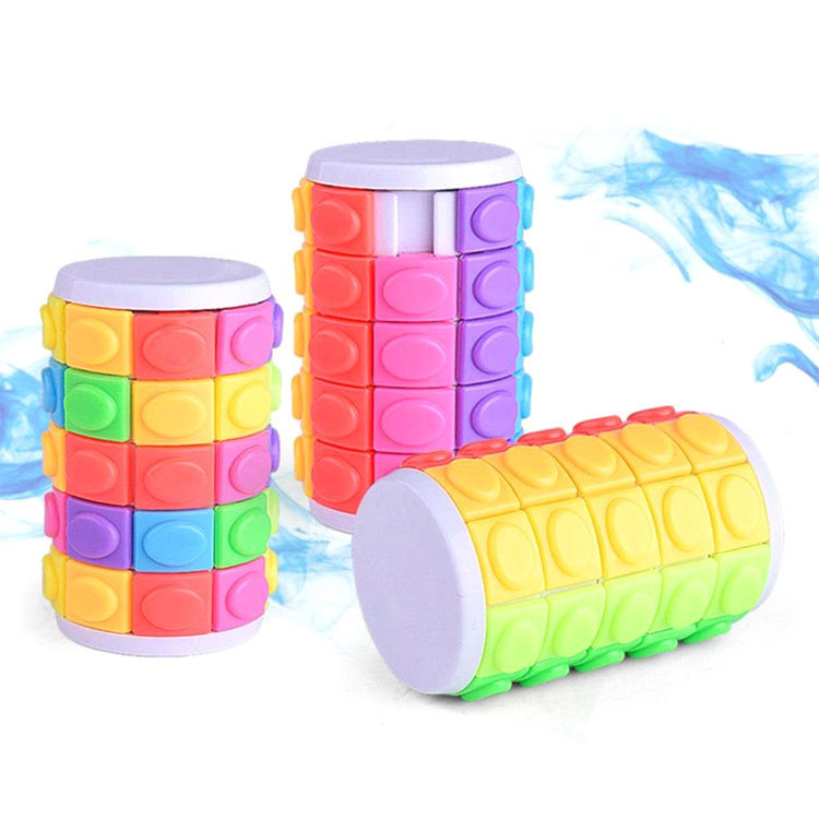 Amazon Hot Selling Three-Dimensional Rotating Cylindrical Rubik's Cube Children's Educational Sliding Magic Tower Decompression Rubik's Cube Gift Toy