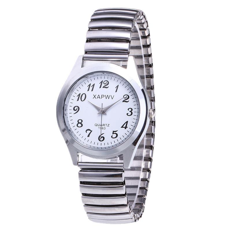 Pointer xapwv Classic Large Plate Quartz Watch with Elite and Elite Band Middle Age Digital Face Men's and Women's Couple's Watch