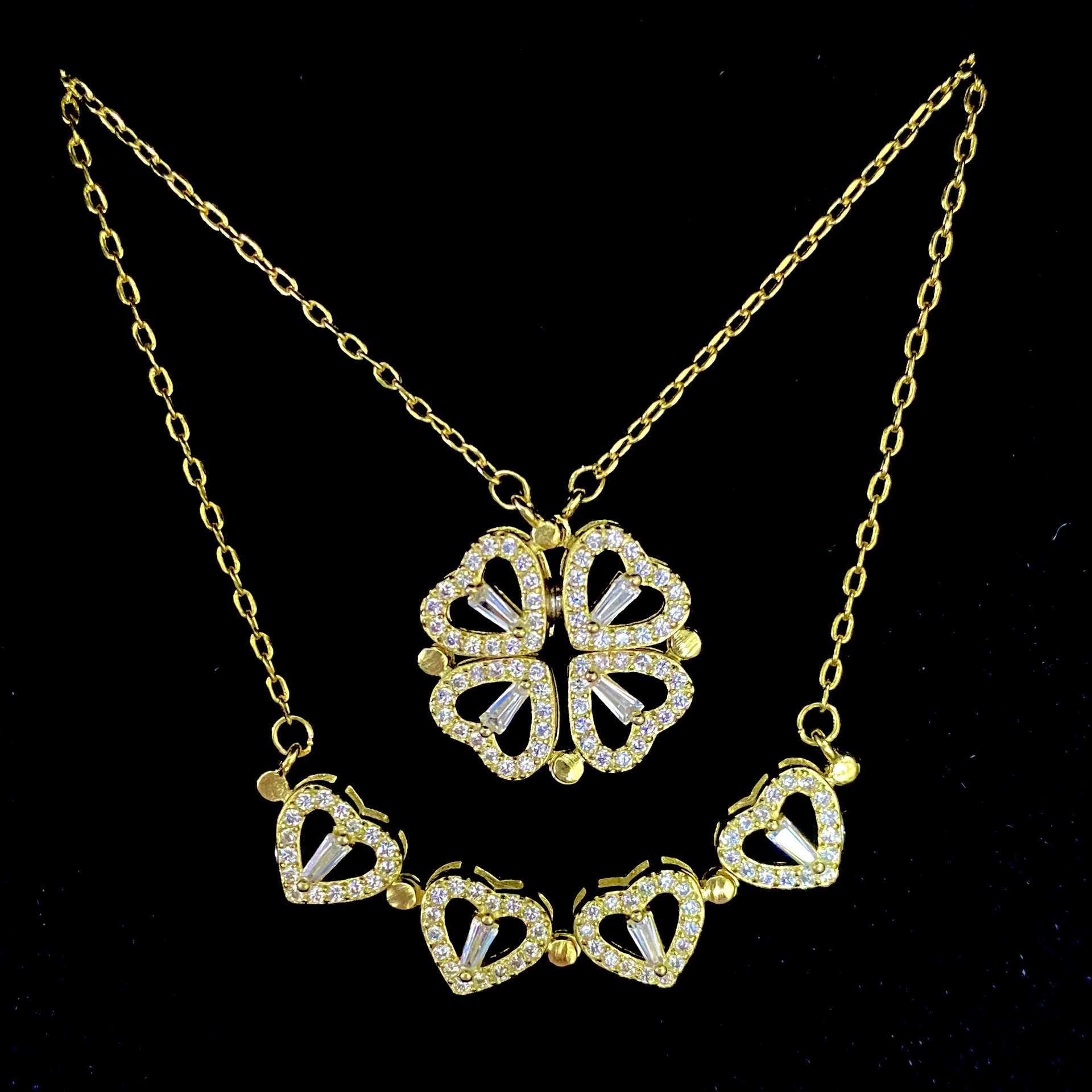 S925 sterling silver necklace four-leaf clover necklace women's fashion ins love 18k gold lady necklace trembles cross-border explosions