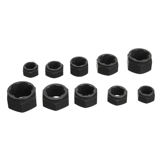 Cross-Border Factory Direct Sales, High Ten-Piece Set, Damaged Nut Bolt Extractor, Pullover Hexagonal Nut Tool