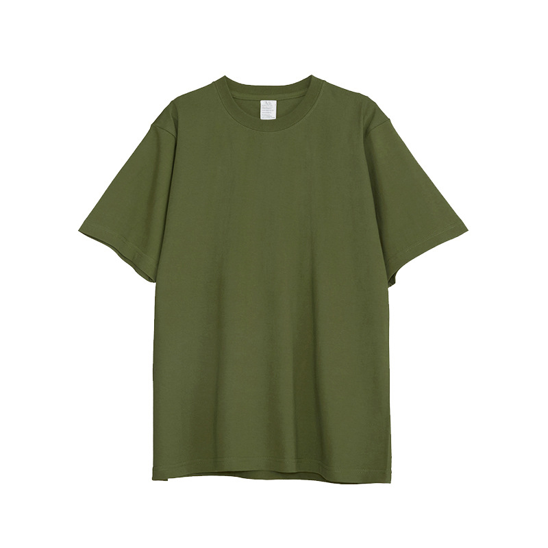Round Square 250g Vintage Cotton Heavy Short Sleeve T-shirt Men Loose Seamless T-shirt Wholesale Digital Printing YF