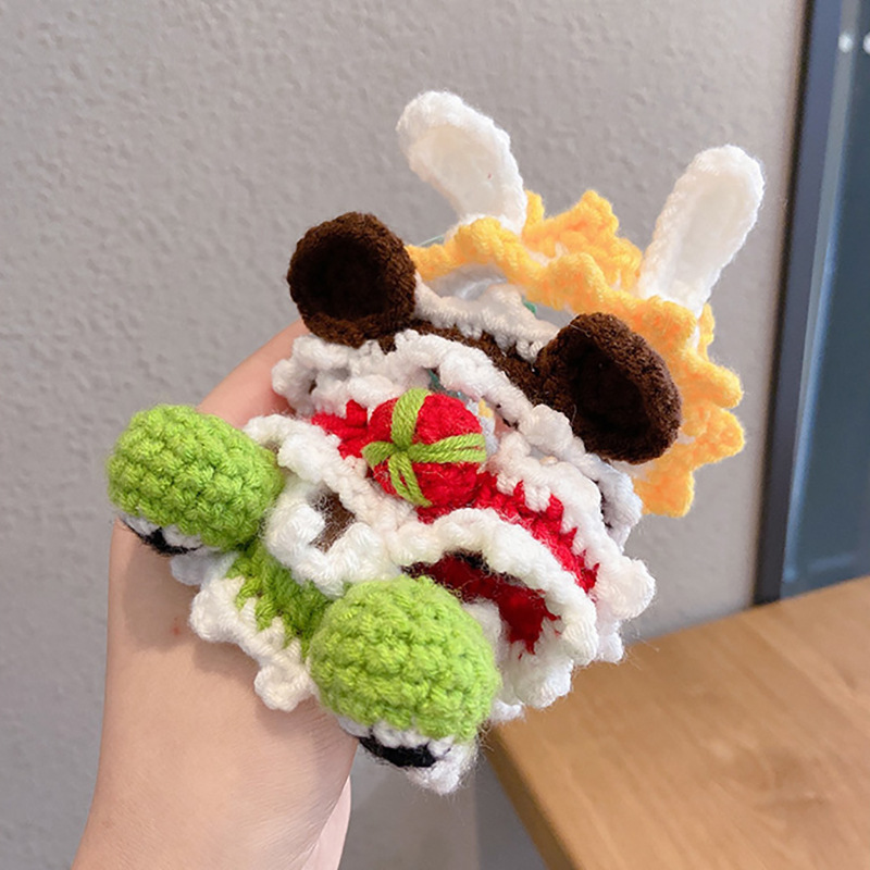 ins Internet Celebrity Cute Cartoon Knitted Hair Rope Hair Ring Bracelet Dual-purpose Head Rope Small Rubber Band Women's Tie Wool Headwear