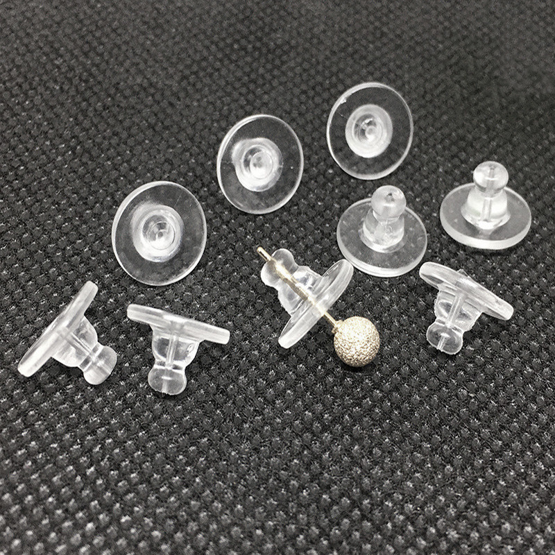 Korean Disc Silicone Transparent Earring Plug Plastic Frisbee Earring Plug diy Earring Accessories Anti-allergy Large Ear Plug
