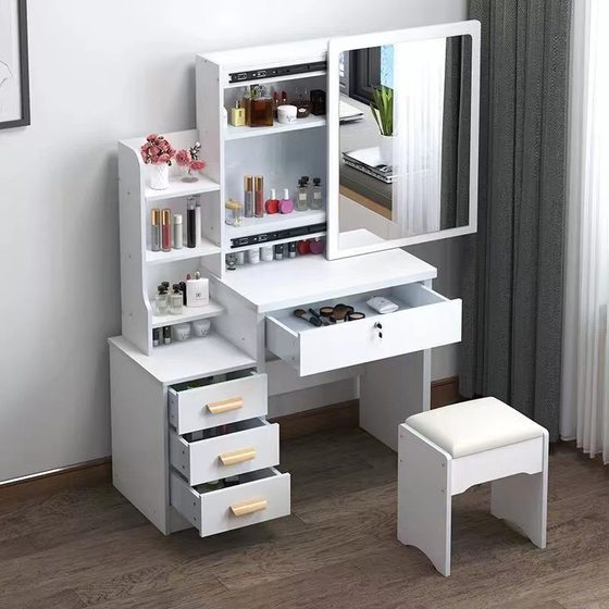 Dresser Cabinet Integrated Bedroom Small Makeup Table Push-pull Mirror Foreign Trade Cross-border Dresser Modern Simple