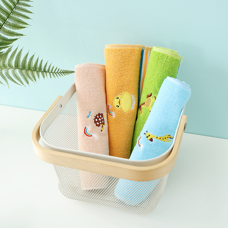Pure cotton children's towel children's face towel cute embroidery soft absorbent boys and girls Children's towel