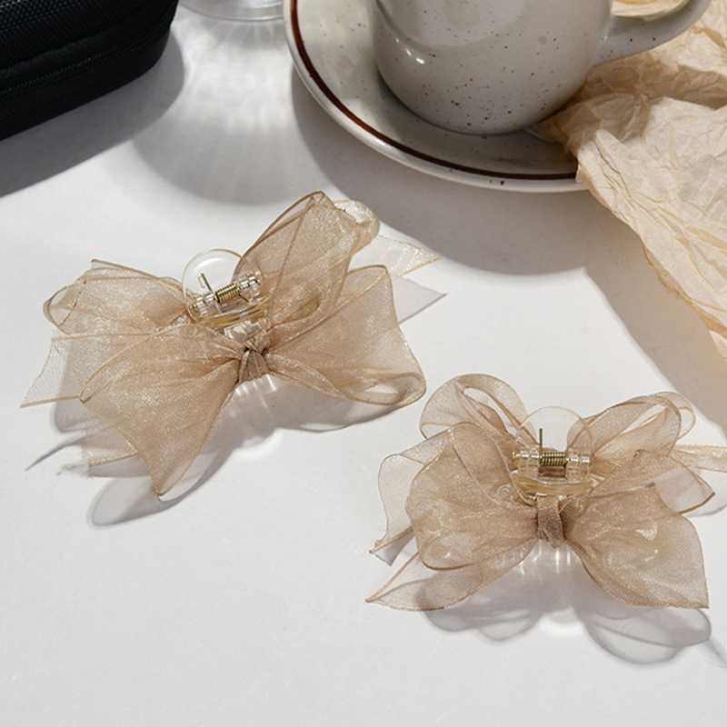 Butterfly hairpin bangs braided hair artifact female side headdress gripper clip back bow female white deer same style