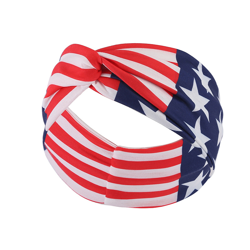 American Independence Day sports headscarf summer men's and women's outdoor sports yoga antiperspirant sweatband star stripes headband
